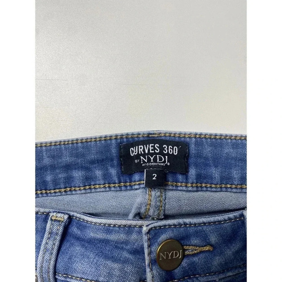Curves 360 By NYDJ Shape Slim Straight Jeans With Side Slits - Size 2 Regular - Picture 4 of 8